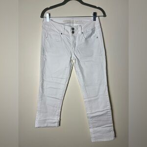 American Eagle Outfitters Women White Jeans Pants 2 Mid Rise Straight Leg Casual
